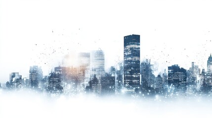 Obraz premium An Abstract Cityscape with a White Background