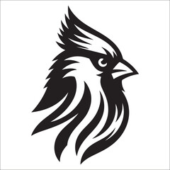 silhouette of a cardinal on white, Sketch of northern cardinal or redbird vector icon, Set of Cardinal Birds Silhouette, Northern cardinal