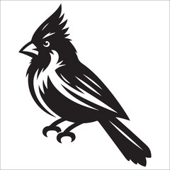 silhouette of a cardinal on white, Sketch of northern cardinal or redbird vector icon, Set of Cardinal Birds Silhouette, Northern cardinal