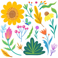 Cute flower hand drawn, suitable for clothing pattern design, poster design, flyer design, and many graphic design needs