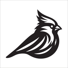 silhouette of a cardinal on white, Sketch of northern cardinal or redbird vector icon, Set of Cardinal Birds Silhouette, Northern cardinal