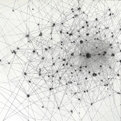 Obraz premium Abstract Complex Network of Intersecting Lines on White