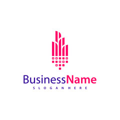 Modern Tech City logo design vector illustration, Creative Tech Modern Building logo concepts