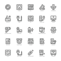 Hardware Stuff icon pack for your website, mobile, presentation, and logo design. Hardware Stuff icon outline design. Vector graphics illustration and editable stroke.