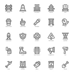 Firefighter icon pack for your website, mobile, presentation, and logo design. Firefighter icon outline design. Vector graphics illustration and editable stroke.
