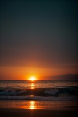 Obraz premium Fluid art with a shimmering sunrise