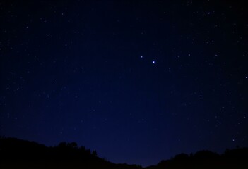 Fototapeta premium Summer night with glowing stars.