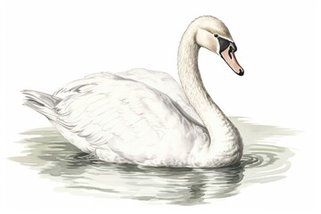 Naklejka premium Swan animal white bird.