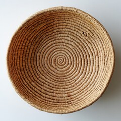 Fototapeta premium Woven Basket Isolated on a Clean White Background, Perfect for Home Decor and Storage Solutions