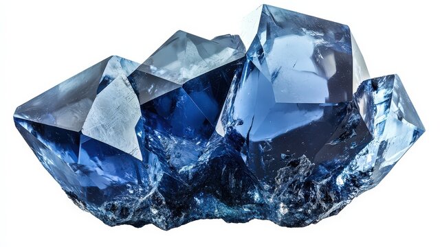 Stunning blue crystal cluster with sharp angular facets