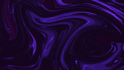 Abstract dark purple and black fluid pattern with flowing, swirled lines. The image has a smooth, liquid-like texture with vibrant purple highlights creating depth and contrast