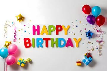 happy birthday card deaign with balloons