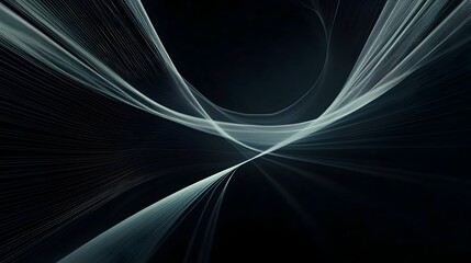Abstract Graphic Lines Moving Across Dark Background with Open Copy Space