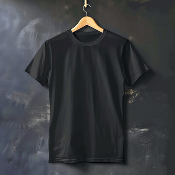 Black Round Neck T-Shirt Mockup for Custom Branding