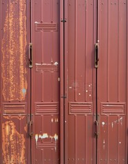 red door in the building