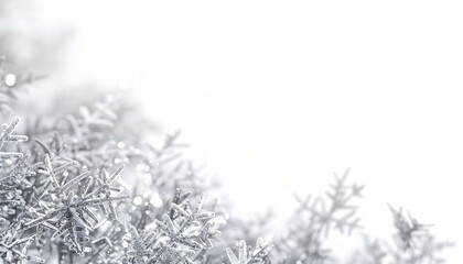 Snowflakes White Background Christmas New Year Holidays Concept Winter Snowy Backdrop Background Copy Space