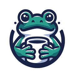 Cute Coffee Frog Logo