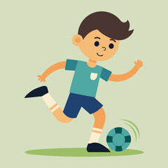 child playing football
