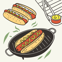 hot dogs set
