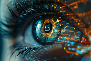 Futuristic technology concept showing data eye