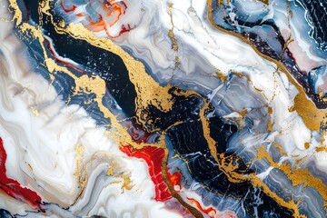 Abstract art featuring swirling colors and gold accents, creating a luxurious visual effect.