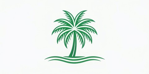 Naklejka premium Minimalist Palm House Tree Logo Design for Nature Lovers - Vector Graphic Illustration, Modern Aesthetics, Eco-Friendly Branding, Tropical Vibes, Unique Identity, Sustainable Living