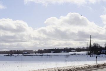 
natural landscape with snow and clouds