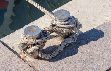 Fototapeta premium mooring bollard on the wharf