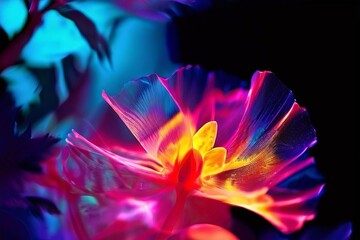 colorful photograms using colored light or filters to create vib