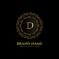 A CREATIVE LETTER LOGO DESIGN WITH GOLDEN COLOR