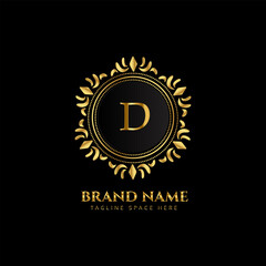 A CREATIVE LETTER LOGO DESIGN WITH GOLDEN COLOR