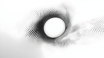 Radiant Monochrome Swirl - Dynamic Abstract Halftone Pattern Background