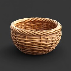 Obraz premium Woven Basket with Intricate Braided Design