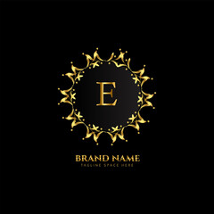 A CREATIVE LETTER LOGO DESIGN WITH GOLDEN COLOR