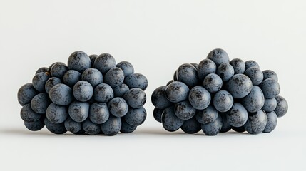 Fresh Blue Grapes Bunch Isolated on White Background