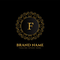 A CREATIVE LETTER LOGO DESIGN WITH GOLDEN COLOR