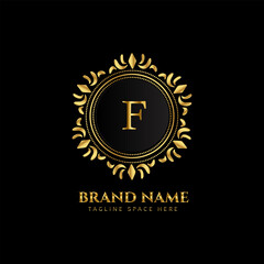 A CREATIVE LETTER LOGO DESIGN WITH GOLDEN COLOR