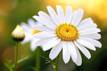 Obraz premium daisy delight a cheerful white daisy with a yellow center and so