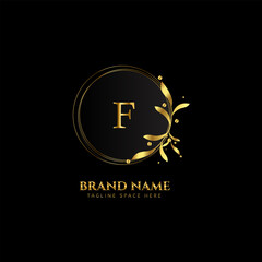 A CREATIVE LETTER LOGO DESIGN WITH GOLDEN COLOR