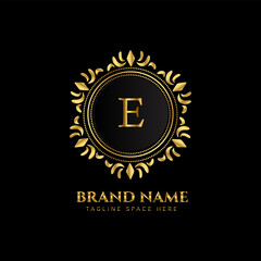 A CREATIVE LETTER LOGO DESIGN WITH GOLDEN COLOR