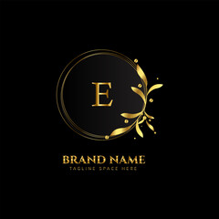 A CREATIVE LETTER LOGO DESIGN WITH GOLDEN COLOR