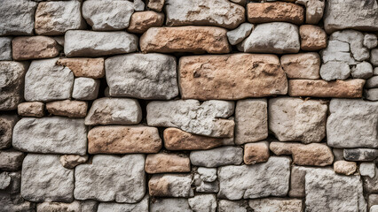 Fototapeta premium A wall made of stone with a brown and white color