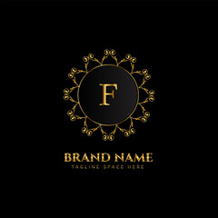 A CREATIVE LETTER LOGO DESIGN WITH GOLDEN COLOR