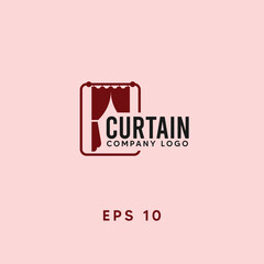 Curtain Company Logo. Perfect for businesses in the interior design or curtain manufacturing industry seeking a sophisticated brand image.