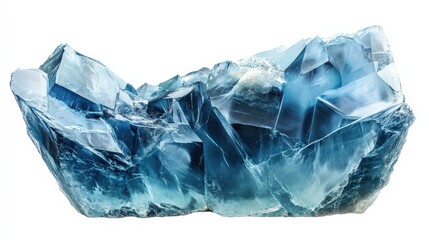 Obraz premium Stunning blue crystal mineral formation showcasing natural geometric patterns
