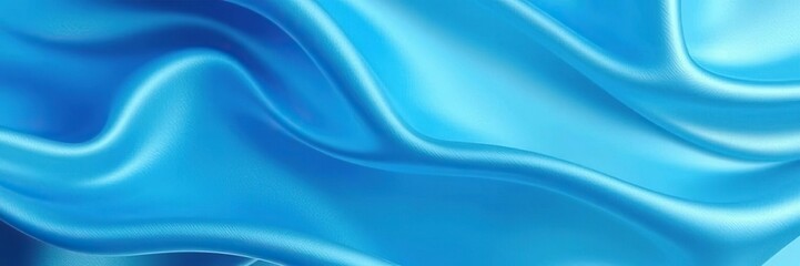 Obraz premium Elegant and luxurious abstract silk fabric background wallpaper in shimmering shades of blue and silver, flowing, blue, shades