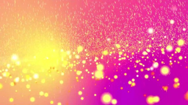 Particelle di luce gialla che svettano; fantastiche particelle gialle scintillanti e animazione di sfondo a gradiente di colore rosso-viola vitaminico.