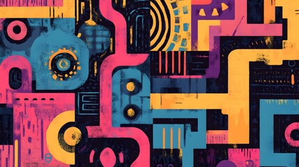 Obraz premium Adaptable Maze:Shifting Paths Symbolizing a Flexible Mindset and Solution-Oriented Approach