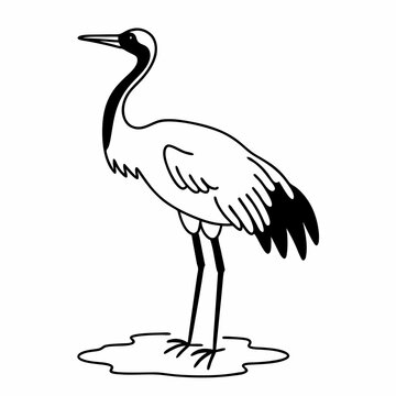 recommend clip art: Minimalist Crane Line Art Vector