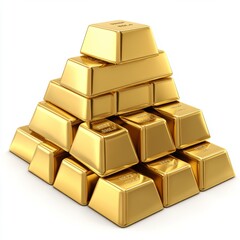 Gold Bars Stacked Pyramid Shape Wealth Success Concept